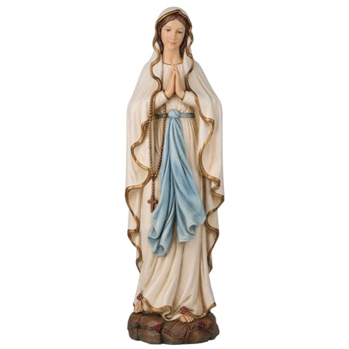 BC BUILDCLASSIC BC Catholic Our Lady of Lourdes Statue, Blessed Virgin Mary Figure, Religious Gift for Home décor, 14.5'' H, Renaissance Sculpture Handmade by Buildclassic