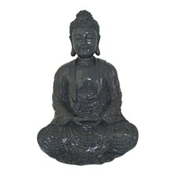 HOMEA 5dej1241gr Statue Buddha Polyresin Pebble 24.5 x 23.5 x 35.5 cm