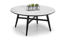 Julian Bowen Firenze Coffee Table, White Marble Effect - H42 x W90 x D90cm