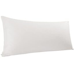 PiccoCasa Body Pillow Cover Cotton Bolster Pillow Cases 1 Pack, Grey 4ft