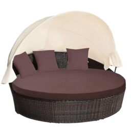 Round Outdoor Outdoor Daybed Cushion Only MICTONY Outdoor Daybed