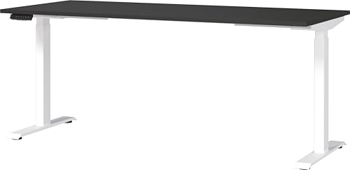 Germania Desk 7909-569, in graphite/white, el. height-adjustable, 180 x 120 x 80 cm (WxHxD)