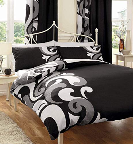 Gaveno Cavailia Luxury GRANDEUR Bed Set With Duvet Cover and Pillow Case, Black , Polyester-Cotton, Double