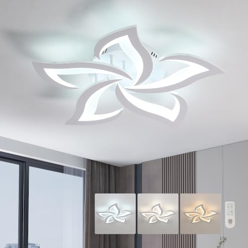 Comely LED Ceiling Light Dimmable, Ceiling Lamp with Remote Control, 40W 4700LM 3000K~6500K, Acrylic Modern Ceiling Light for Bedroom Living Room, Dia58cm