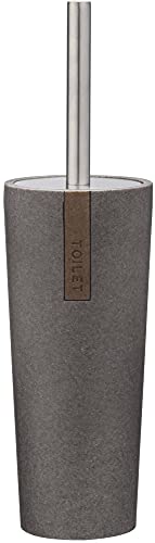 Sealskin Pierra Toilet Brush and Holder, Polyresin, Grey, 9.7 x 35 x 9.7 cm