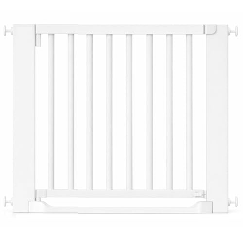 Safetots Wooden Heritage Flat Step Gate, White, 87cm - 95cm, Pressure Fit