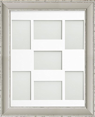 Frame Company Brooke Range 20 x 16 Inches Moonstone Grey Picture Photo Frame with White 2 Aperture Mount for Image Size 6 x 4 Inches, Mix