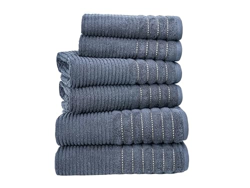6-Pack Egyptian Cotton Bath Sheets - Premium 650 GSM Luxury Large Towels, Ultra Soft, Fast Drying & Highly Absorbent - Washable Bath Sheets for Bathroom, Spa & Gym (90x140 cm) - Black