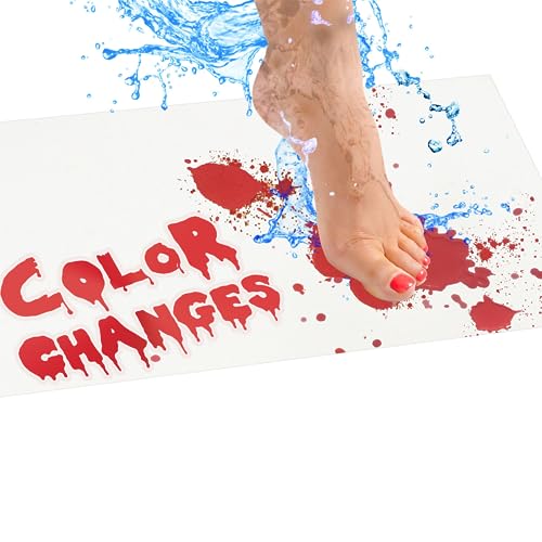 IntroWizard Bloody Bath Mat - Combo Set of 2 Mats that Turn Red When Wet - One Large and One Small Mat - Great for Fun Gag Gifts - Footprints Disappear Like Magic