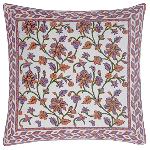 Paoletti Mentera Polyester Filled Cushion,Lilac/Coral,50 x 50cm