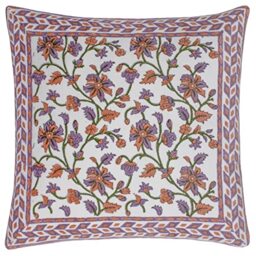 Paoletti Mentera Polyester Filled Cushion,Lilac/Coral,50 x 50cm