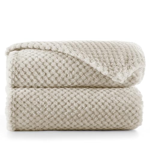 DecoKing Scandanavian style Blanket microfibre cosy Blanket Fleece bedspread Soft smooth Cuddly, Microfibre, cappuccino, 220 x 240 cm