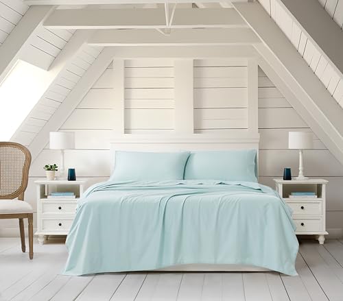 Linen Closet Cotton Soft Green King Set Sheet 4 Piece Set