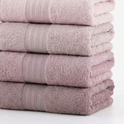 Foutastic Soft 100% Cotton Towel Set (4-Piece) Plain Pink 50 x 85 cm - Machine Washable at 40 °C - Luxurious and Absorbent for Household