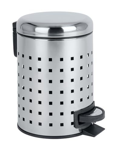 "Wenko Pedal Bin ""Leman"" Perforated 3L in Silver"