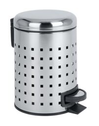 "Wenko Pedal Bin ""Leman"" Perforated 3L in Silver"