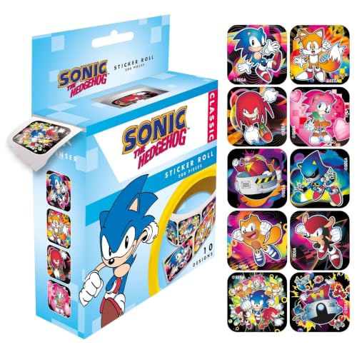 Sonic (Classic) 200 Sticker Box, Official Licensed Sticker Set