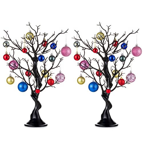 Sziqiqi Small Artificial Tree for Table Centerpiece Black Fake Trees 23inch Faux Tree for Party Birthday Garden Home Halloween Decorations Gothic