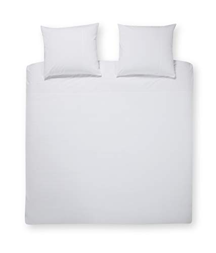 Papillon Deluxe+ Mendoza Duvet Covers, White, Cotton, 140 x 200/220 cm