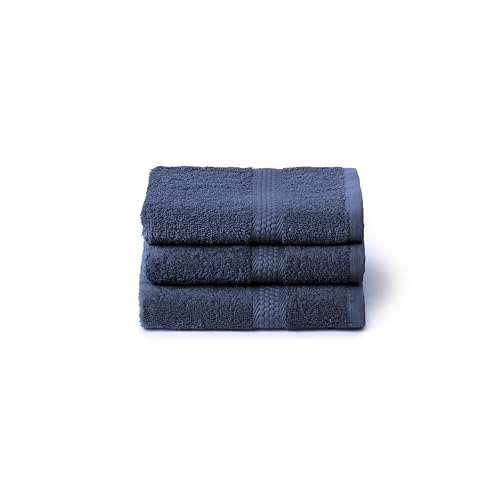Caleffi 3X Small Bath Towel Set, 40 x 60 cm, 100% Soft and Absorbent Cotton for Bathroom, Face and Daily Use, Bidet Towels, Wash-resistant Guest Towel
