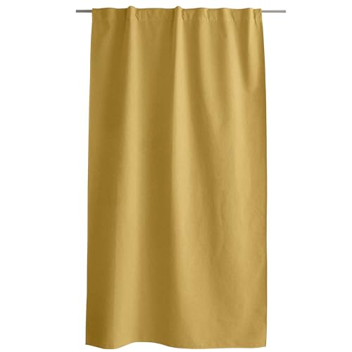 ED ENJOY HOME Eclipse Collection 100% Blackout Curtain with Hidden Tabs, Yellow, 140 x 240 cm, 100% Polyester, Oeko-TEX Certified Fabric