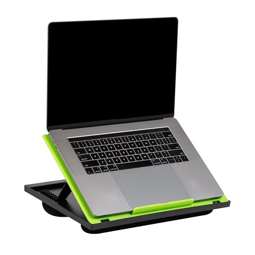 Mind Reader Adjustable 8 Position Top Desk with Cushions, Monitor, Laptop Lap Holder, Green, 1 Pack