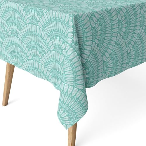 ECOMMERC3 - Stain Resistant Tablecloth for Rectangular Table Size 250 x 140 cm - Stain Resistant Extra Soft and Waterproof Tablecloth Green