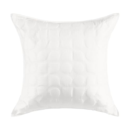 "Kate Spade New York Noel Euro Sham, 26"" x 26"" Decorative Pillow Cover, 200 Thread Count and 100% Cotton, All Season Bedding, Machine Washable, Marshmallow"