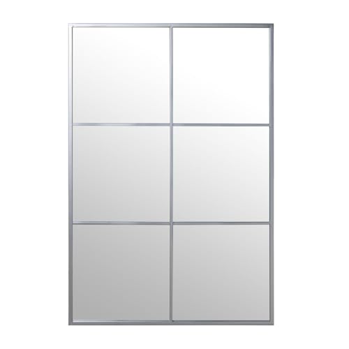 Alexandra House Living Silver Metal Window Wall Mirror 6 x 113 x 77 cm