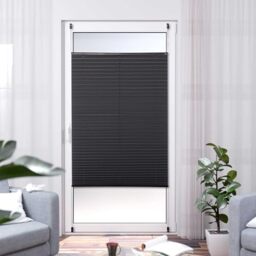 K-home Thermal Elsa Pleated Blind W 40 x H 210 cm +++Blackout +++ Black/Silver Back