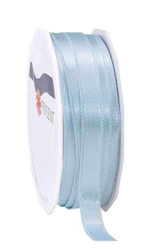 C.E. Pattberg SATIN light blue gift ribbon, 27 yards for Wrapping Gifts, 0.39 inches width, Ribbon for Decorating & Crafting, Decorative Ribbon for Gifts, for every occasion
