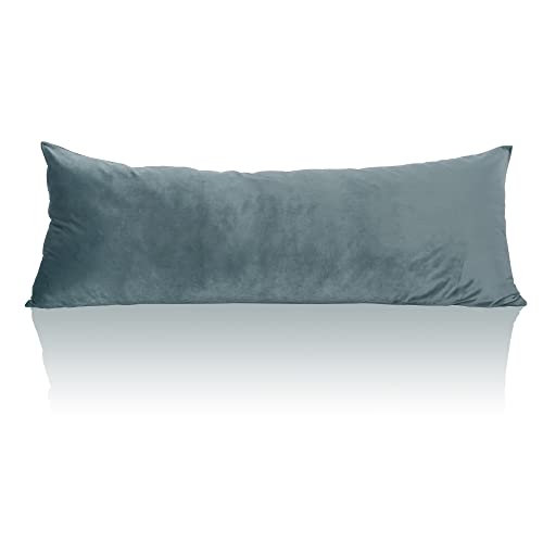 StangH Stone Blue Pillow Cover Soft Velvet Pillowcases, 1 Piece - 300GSM Soft Velvet, Modern Home Decoration, Hidden Zipper, Cozy Feeling for Bedroom, 20 x 54