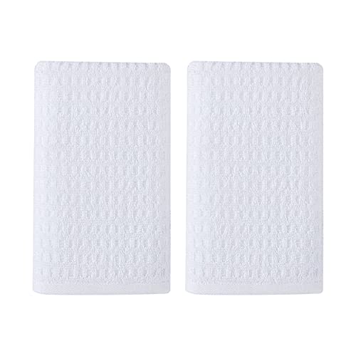 Tommy Bahama Eddie Bauer Hand Towel Set, Highly Absorbent Cotton Bathroom Decor, Low Linting & Fade Resistant (Northern Pacific White, 2 Piece)