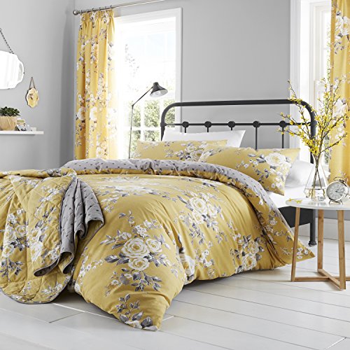 Catherine Lansfield Ochre Duvet Cover Set 160 x 200 + 50 x 80 cm