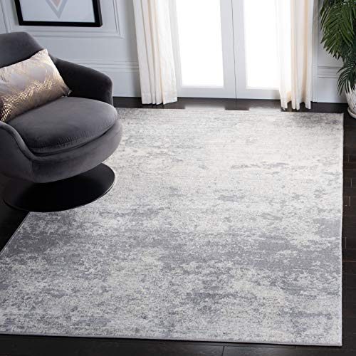 Safavieh Contemporary Rug for Living Room, Dining Room, Bedroom - Brentwood Collection, Short Pile, in Grey and Ivory, 122 X 183 cm