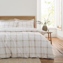 Fusion - Red Checkered Fleece Duvet Cover - King Bedding Size (230 X 220cm) - Reversible Design - Burgundy Tartan Bedding - Red Flannelette Bedding With Teddy Bear Fleece Quilt - White Fleece
