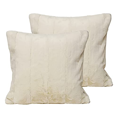 Paoletti Empress Polyester Filled Cushions (Twin Pack), Polyester, Cream