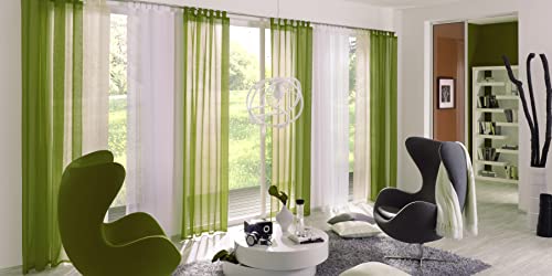Elbersdrucke Feel Good 001 198251 Tab-Top Curtain White 255 x 140 cm