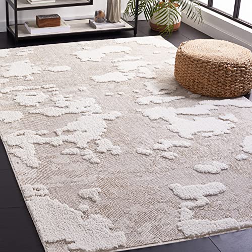 SAFAVIEH Contemporary Rug for Living Room, Dining Room, Bedroom - Trends Collection, Medium Pile, in Beige and Ivory, 91 X 152 cm