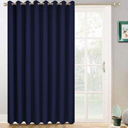 Yakamok Room Darkening Extra Wide Blackout Curtains for Living Room, Sliding Glass Door Home Blackout Curtains for Villa/Hall(Navy Blue, 100 inches x 84 inches)