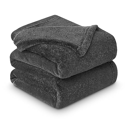 GC GAVENO CAVAILIA Mink Fluffy Blanket, Soft & Cosy Thermal Throw For Sofas, Cuddle Warm Throws For Beds, Charcoal, Fur Throw (150 x 200 Cm)