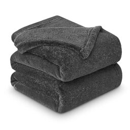 GC GAVENO CAVAILIA Mink Fluffy Blanket, Soft & Cosy Thermal Throw For Sofas, Cuddle Warm Throws For Beds, Charcoal, Fur Throw (150 x 200 Cm)