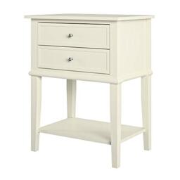 DHP Franklin Accent Table with 2 Drawers, White
