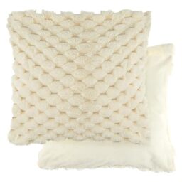 Emma Barclay Lush Luxury Faux Rabbit Fur Cushion Cover (Cream)