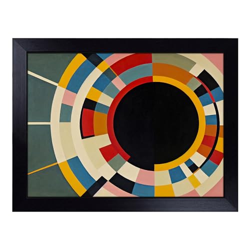 Lap Tray with Bean Bag Cushion, Electrifying Modern Abstract Art - Handmade in the UK, Raised Wooden Edge, Padded Cushion, Heat-Resistant Wipe-Clean Surface, for Meals, Laptops and Crafts