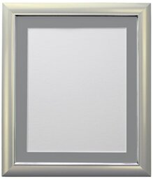 FRAMES BY POST Soda Picture Photo Frame, Plastic, Silver with Dark Grey Mount, 10 x 8 Inch Image Size A5