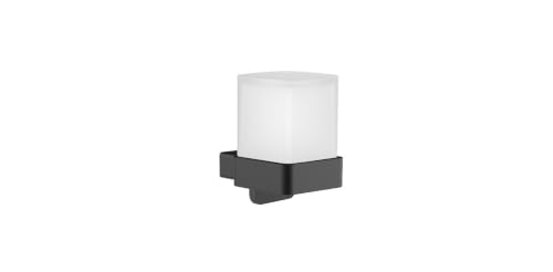 Emco Loft Wall Mounted Soap Dispenser, Elegant and Compact Wall Soap Dispenser Made of Metal and Crystal Glass, Liquid Soap Dispenser, Matte Black and Satin Finish