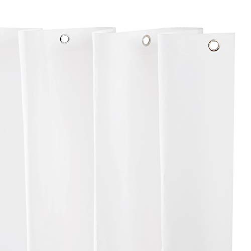 "Kenney KN61440PK2 Medium Weight 5 Gauge Waterproof PEVA Shower Curtain Liner with Rust-Resistant Metal Grommets and Weighted Magnetic Hem for Bathroom, 70"" W x 72"" H, White, 2-Pack"