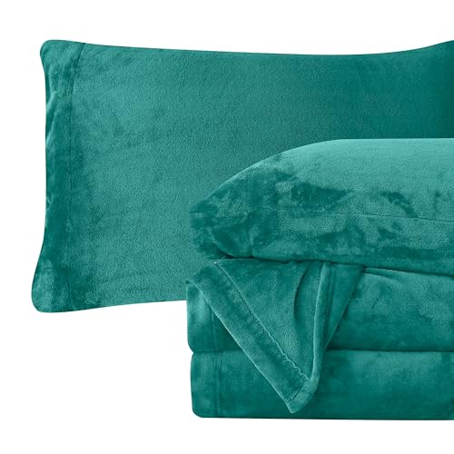 Elegant Comfort Luxury Soft Plush Velvet Flannel Sheets Full Size 4 Pcs Bed Sheets Set, Premium Plush Flannel Plush Cozy Warm Anti-Static, No Pilling, Deep Pockets