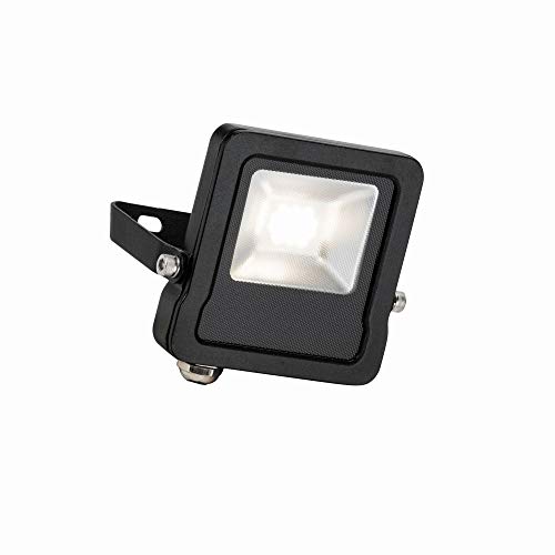 National Lighting Surge Matt Black 10W Weatherproof Outdoor Security Light Flood Lights LED Cool White 4000K IP65 Rated